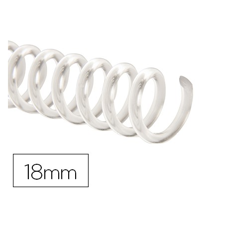 Espiral plastico q-connect transparente 32 5:1 18mm 2mm caja de 100 unidades