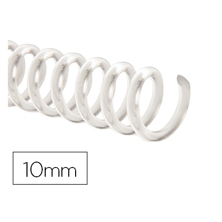 Espiral plastico q-connect transparente 32 5:1 10mm 1,8mm caja de 100 unidades