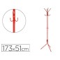 Perchero metalico q-connect rojo 8 colgadores 173x51 cm