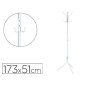 Perchero metalico q-connect blanco 8 colgadores 173x51 cm