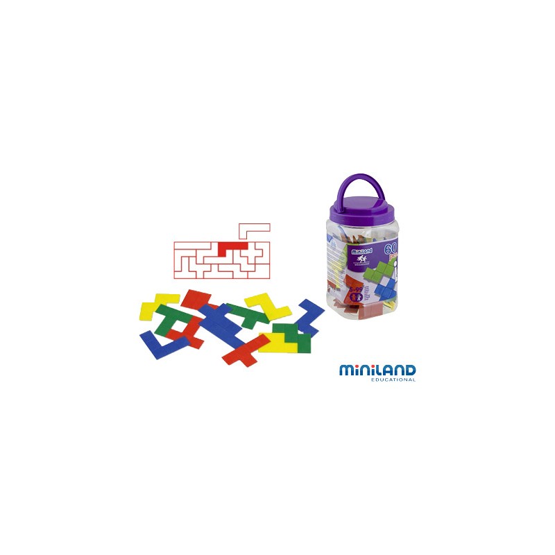Juego didactico miniland pentominos de colores