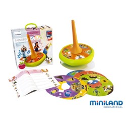 Juego didactico miniland mindfulnes con peonza gigante y guia de ejercicios