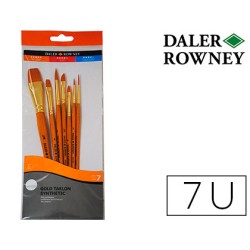 Pinceles daler rowney simply art sintentico mango corto dorado blister de 10 unidades