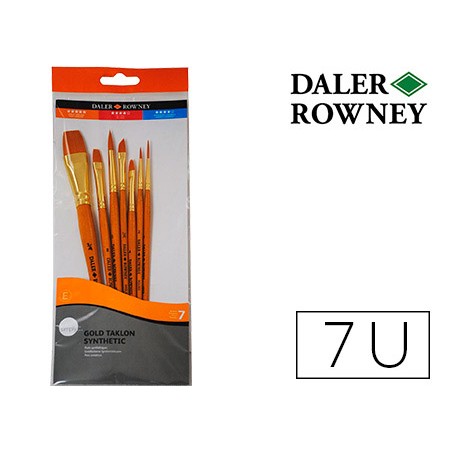 Pinceles daler rowney simply art sintentico mango corto dorado blister de 10 unidades