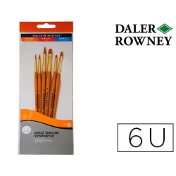 Pinceles daler rowney simply art sintentico mango corto dorado blister de 5 unidades