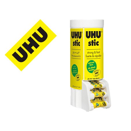 Pegamento uhu barra expositor sobremesa multiformato 8-21-40 g 530x190x210 mm + 12 uds sin cargo 21 g