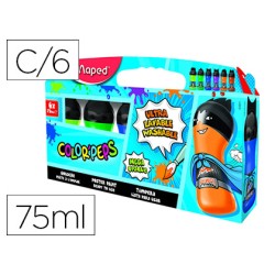 Tempera maped color peps ultra lavable caja de 6 colores surtidos secundarios 75 ml