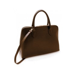 Maletin para portatil zerimar piel vacuno marron con cremallera asas y correa 26x37x12cm