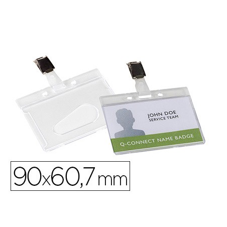 10 Unidades - Identificador q-connect rigido plastico acabado brillante con pinza kf14148 9x6,7 cm