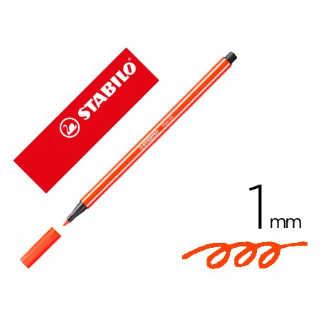 Rotulador stabilo acuarelable pen 68 bermellon punta gruesa 1mm