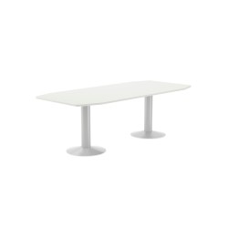 Mesa de reunion rocada meeting 3003atw04 estructura columna doble acero blanco tablero madera blanco