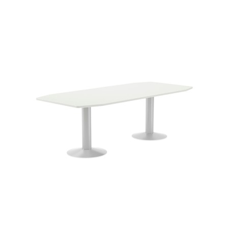 Mesa de reunion rocada meeting 3003atw04 estructura columna doble acero blanco tablero madera blanco