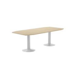 Mesa de reunion rocada meeting 3003atw01 estructura columna doble acero blanco tablero madera haya