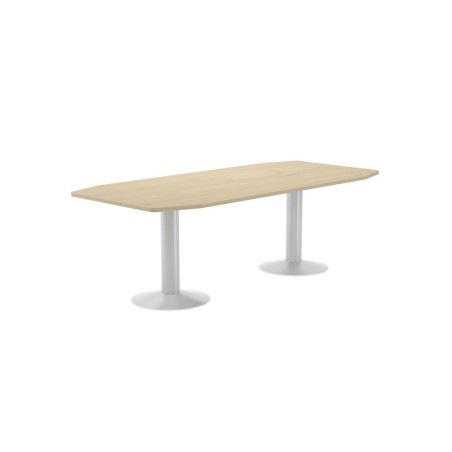 Mesa de reunion rocada meeting 3003atw01 estructura columna doble acero blanco tablero madera haya