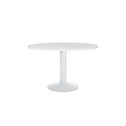 Mesa de reunion rocada meeting 3006atw04 estructura columna acero blanco tablero madera blanco 120 cm diametro