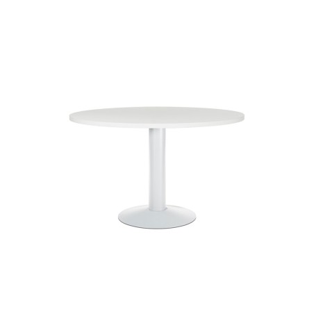 Mesa de reunion rocada meeting 3006atw04 estructura columna acero blanco tablero madera blanco 120 cm diametro