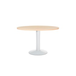 Mesa de reunion rocada meeting 3006atw01 estructura columna acero blanco tablero madera haya 120 cm diametro