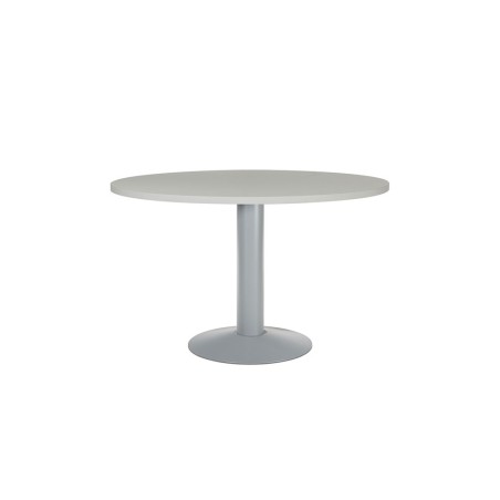 Mesa de reunion rocada meeting 3006at02 estructura columna acero gris tablero madera gris 120 cm diametro