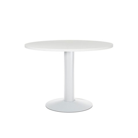 Mesa de reunion rocada meeting 3005atw04 estructura columna acero blanco tablero madera blanco 100 cm diametro