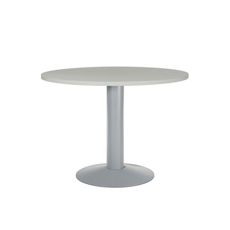 Mesa de reunion rocada meeting 3005at02 estructura columna acero gris tablero madera gris 100 cm diametro Mesa de reunion rocada meeting 3005at02 estructura columna acero gris tablero madera gris 100 cm diametro