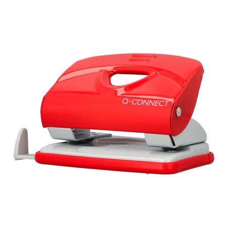 Taladrador q-connect kf14219 rojo abertura 2 mm capacidad 20 hojas