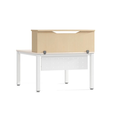 Mostrador de altillo rocada valido para mesas work metal executive 120x30x40 cm acabado aa01 haya/haya