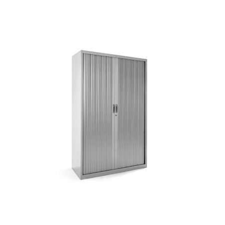 Armario metalico rocada dos puertas tipo persiana con cuatro baldas serie store 198x120x45 cm gris/gris