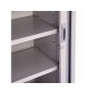 Armario metalico rocada dos puertas tipo persiana con cuatro baldas serie store 198x120x45 cm gris/gris