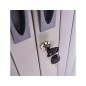 Armario metalico rocada dos puertas tipo persiana con cuatro baldas serie store 198x120x45 cm gris/gris