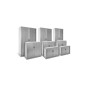 Armario metalico rocada dos puertas tipo persiana con cuatro baldas serie store 198x120x45 cm gris/gris