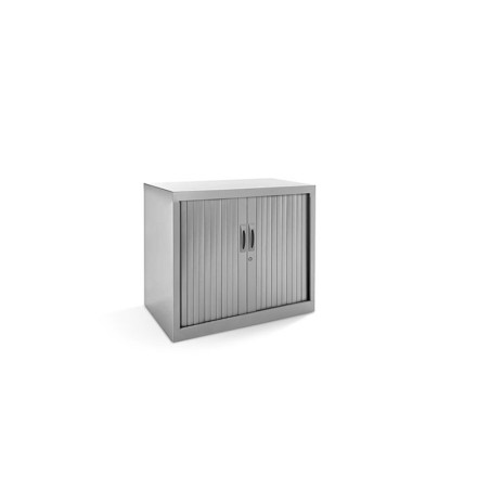 Armario metalico rocada dos puertas tipo persiana con una balda serie store 70x80x45 cm acabado gris/gris
