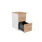 Cajonera rocada con dos cajones y un carpetero serie store 60x47x74 cm acabado gris/haya