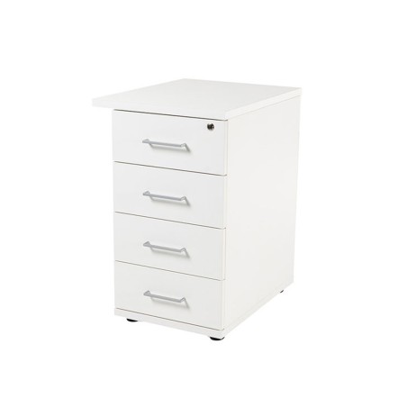 Cajonera rocada con cuatro cajones serie store 60x47x74 cm acabado blanco/blanco
