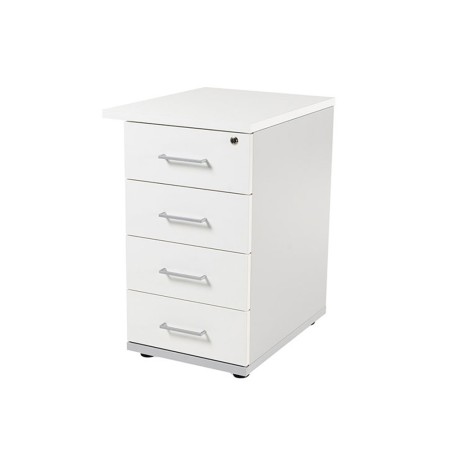 Cajonera rocada con cuatro cajones serie store 60x47x74 cm acabado gris/blanco