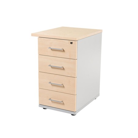 Cajonera rocada con cuatro cajones serie store 60x47x74 cm acabado gris/haya