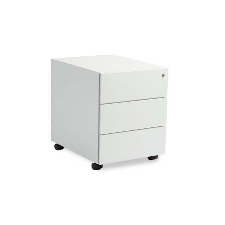 Cajonera metalica rocada con tres cajones serie store 58x40x59,5 cm acabado ac13 blanco/blanco