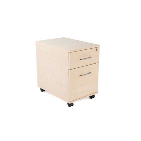 Cajonera rocada con un cajon y un carpetero serie store 60x40x60 cm acabado haya/haya