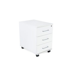 Cajonera rocada con tres cajones serie store 60x40x60 cm acabado blanco/blanco