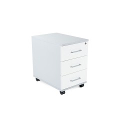 Cajonera rocada con tres cajones serie store 60x40x60 cm acabado gris/blanco