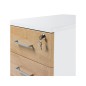 Cajonera rocada con tres cajones serie store 60x40x60 cm acabado gris/haya