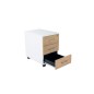 Cajonera rocada con tres cajones serie store 60x40x60 cm acabado gris/haya