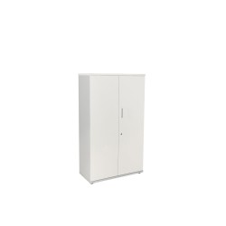 Armario rocada con tres estantes y dos puertas serie store 156x90x45 cm acabado gris/blanco