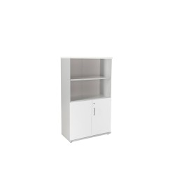Armario rocada con tres estantes y dos puertas inferiores serie store 156x90x45 cm acabado gris/bco