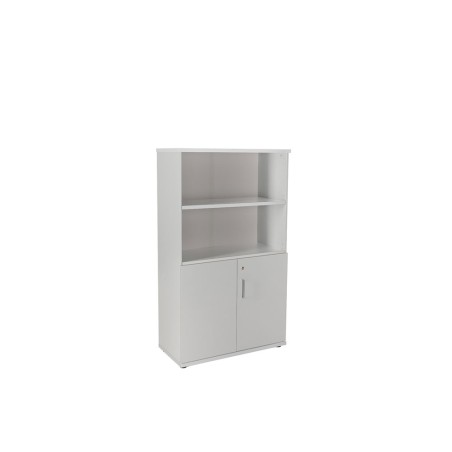 Armario rocada con tres estantes y dos puertas inferiores serie store 156x90x45 cm acabado gris/gris
