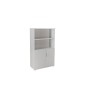 Armario rocada con tres estantes y dos puertas inferiores serie store 156x90x45 cm acabado gris/gris