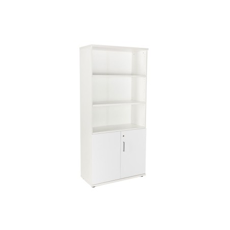 Armario rocada con cuatro estantes y dos puertas inferiores serie store 195x90x45 cm acabado bco/bco