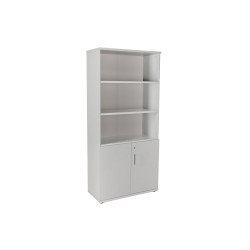 Armario rocada con cuatro estantes y dos puertas inferiores serie store 195x90x45 cm acabado gris/gris