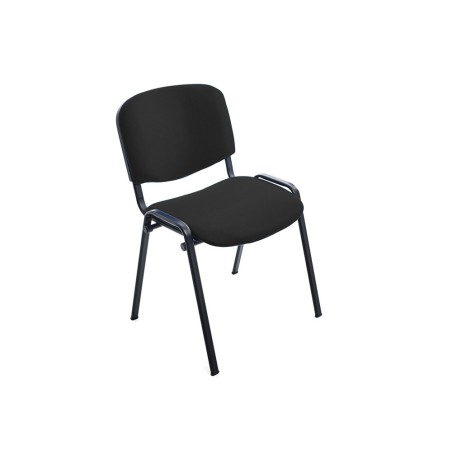 Silla rocada confidente estructura metalica tapizada en tela ignifuga negra 57x81x48 cm