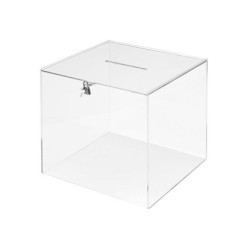Urna electoral archivo 2000 cuadrada con cerradura y 2 llaves metacrilato 300x300x300 mm