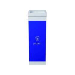 Contenedor papelera reciclaje paperflow con tapa poliestireno para papeles 60 l 76x36,3x26,3 cm